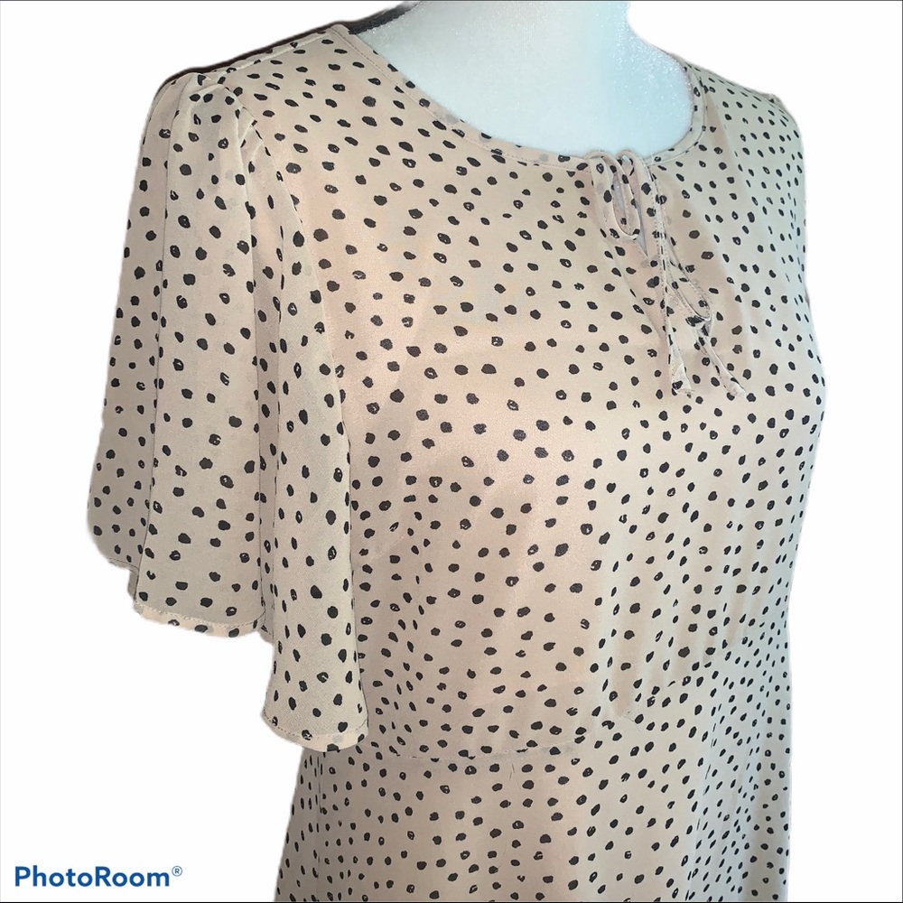 HAYDEN LOS ANGELES | Polka Dot Midi Tan Dress - Picture 6 of 11